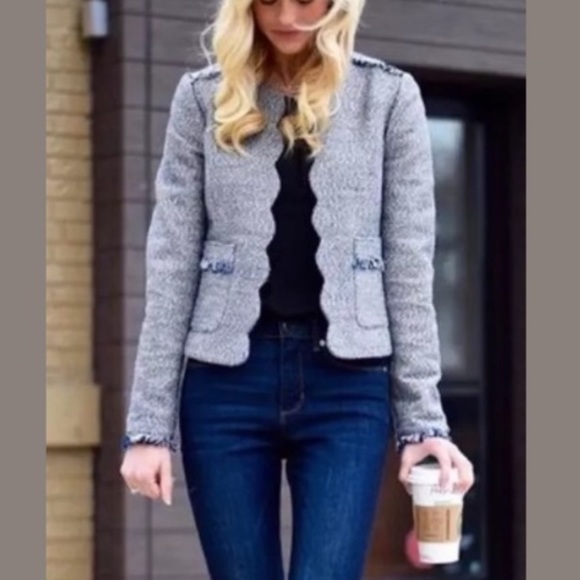 Banana Republic Jackets & Blazers - 🤍Banana Republic🤍 Tweed Scalloped Open Front Blazer